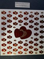 Holografische stickers 15 X 15 cm Hartjes en 1 groot hart